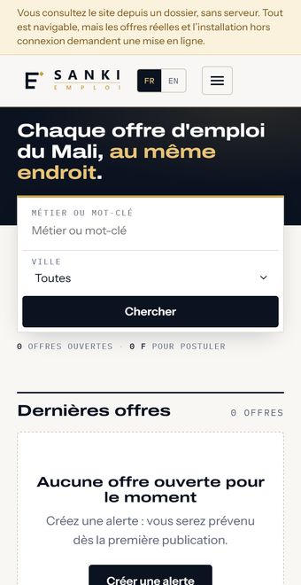 Recherche d'offres sur SANKI EMPLOI