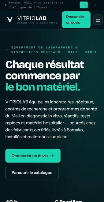 Page d'accueil de VITRIOLAB